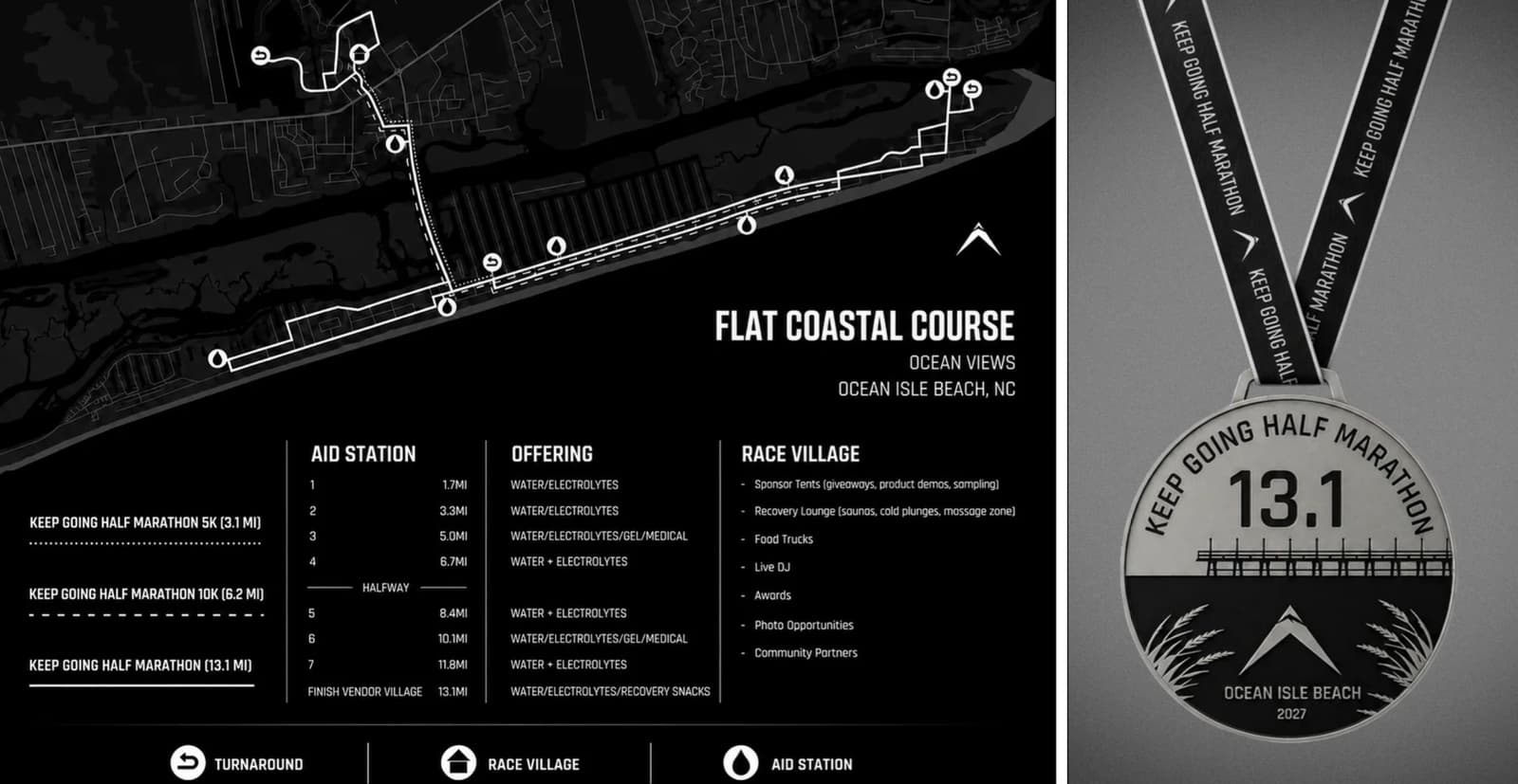 Keep Going Half Marathon official race course map and festival layout